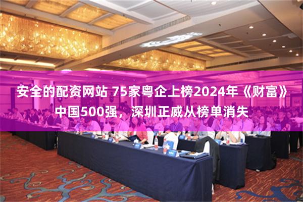 安全的配资网站 75家粤企上榜2024年《财富》中国500强，深圳正威从榜单消失