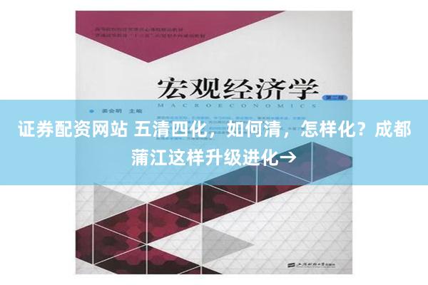 证券配资网站 五清四化，如何清，怎样化？成都蒲江这样升级进化→