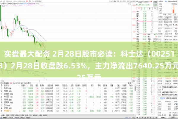 实盘最大配资 2月28日股市必读：科士达（002518）2月28日收盘跌6.53%，主力净流出7640.25万元